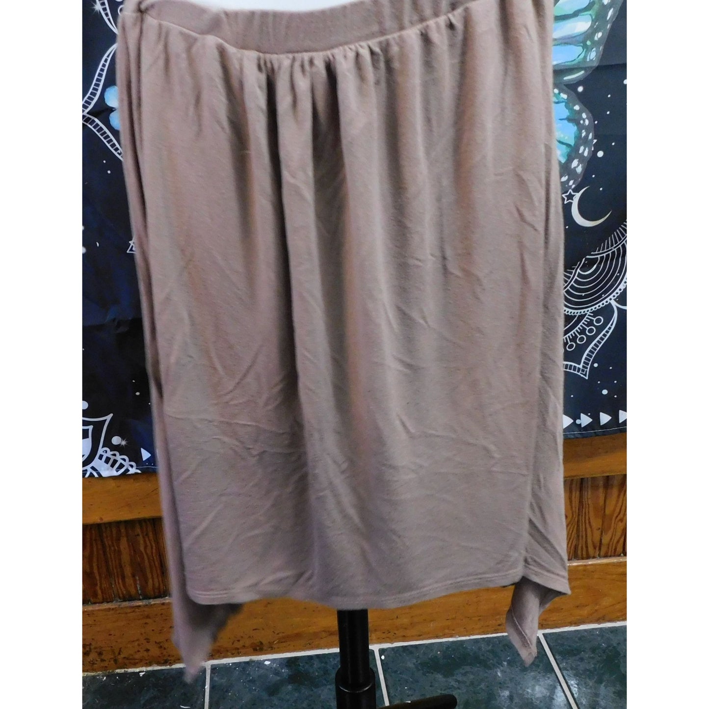 Loving People Shark Bite Skirt In Taupe Knit