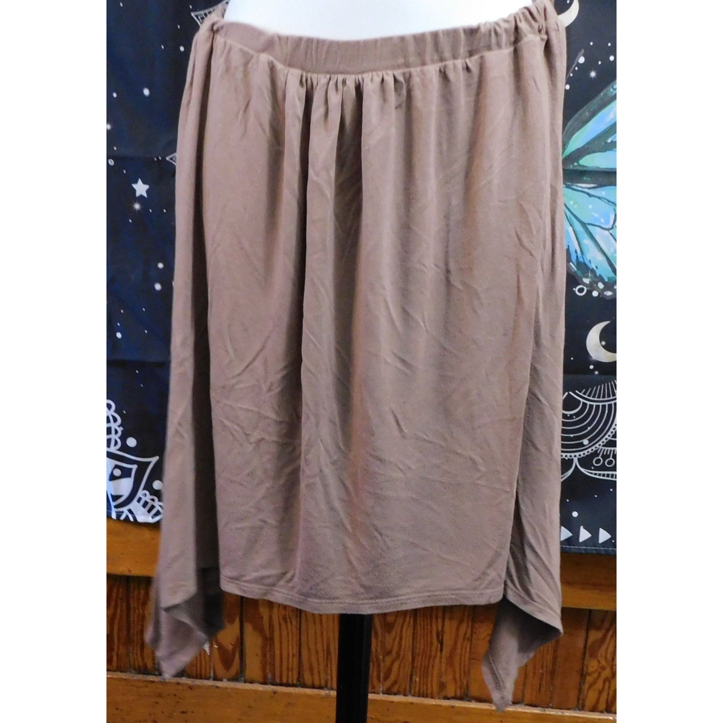 Loving People Shark Bite Skirt In Taupe Knit