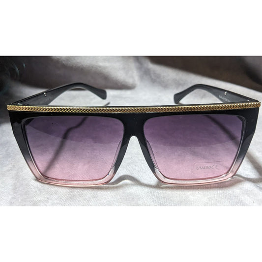 Shade Shaks Black And Pink Gold Accent Sunglasses