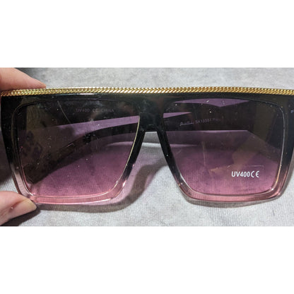 Shade Shaks Black And Pink Gold Accent Sunglasses