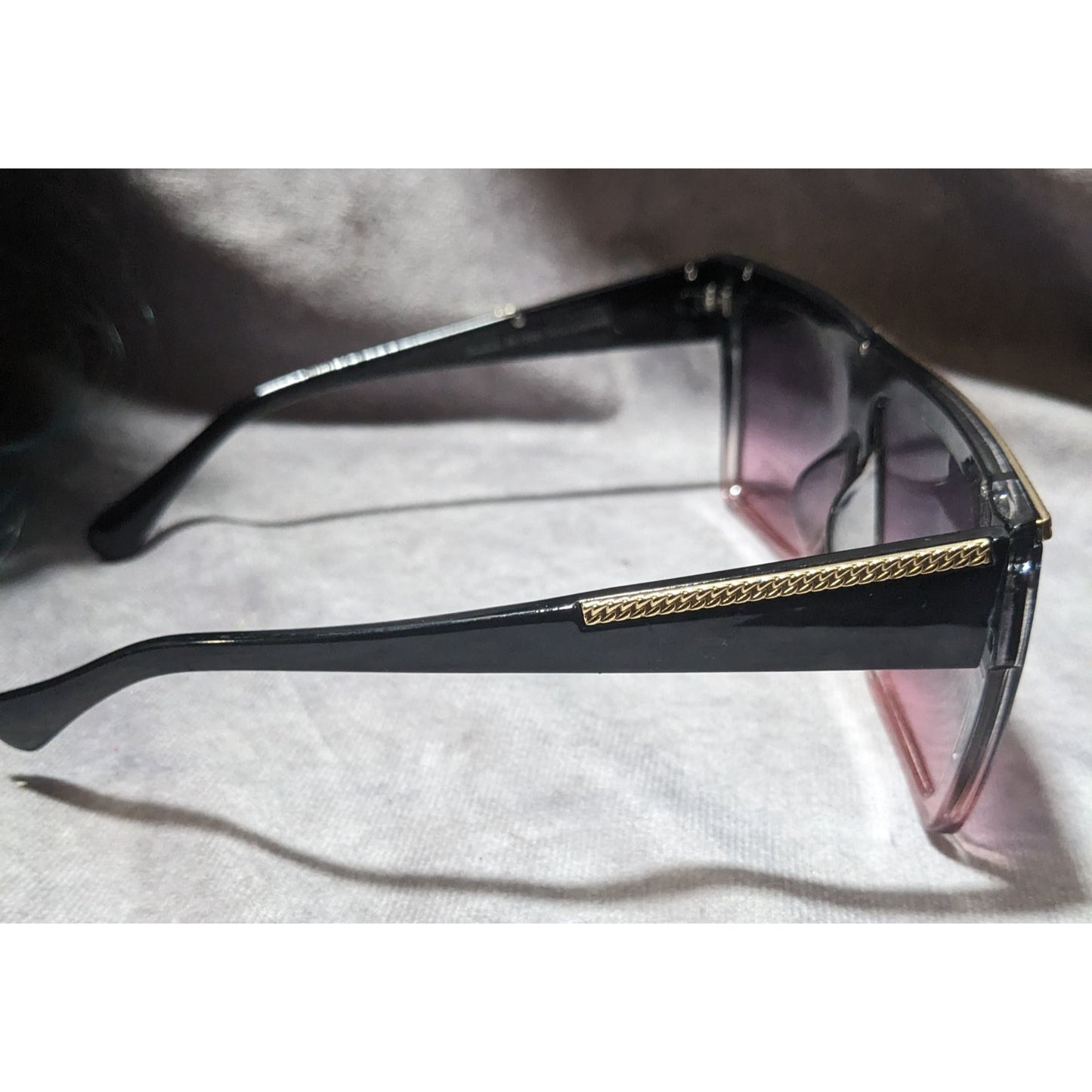 Shade Shaks Black And Pink Gold Accent Sunglasses