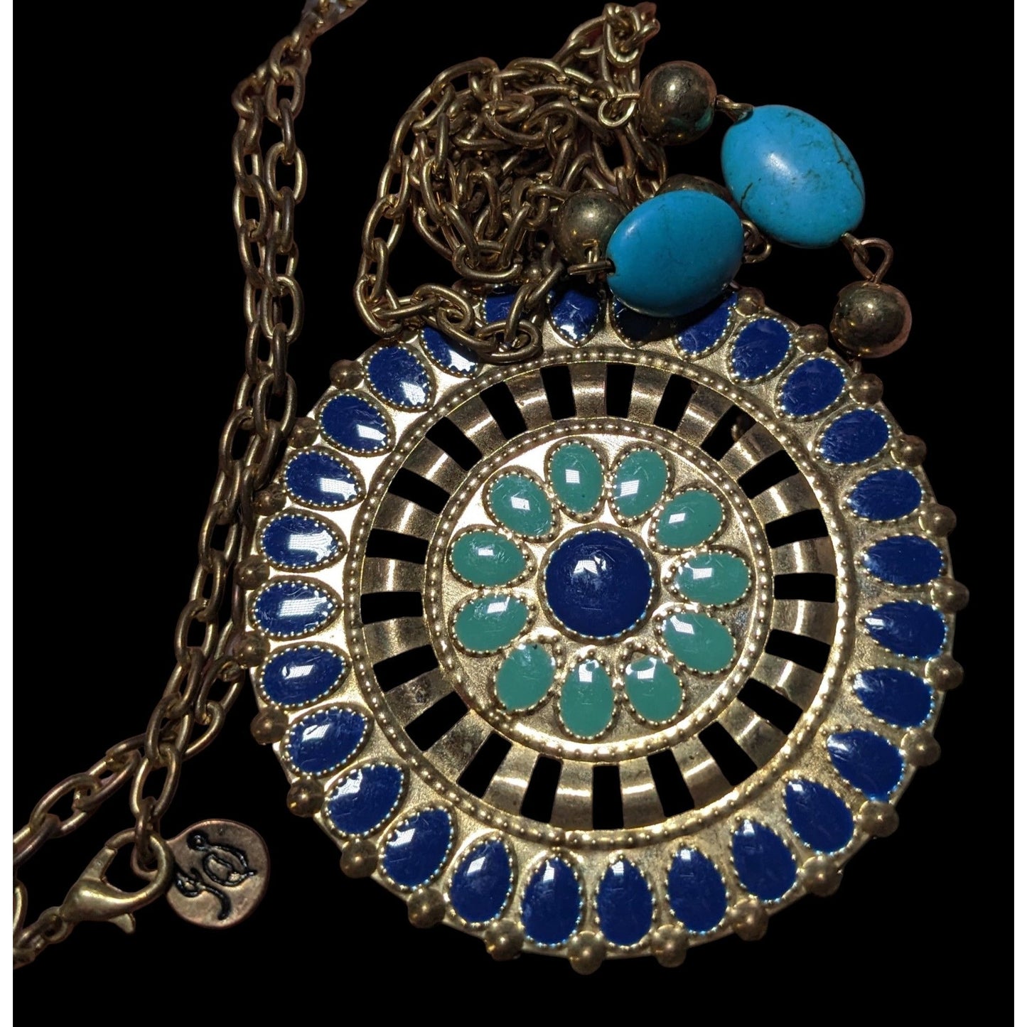 JS Collection Bohemian Enamel Medallion Necklace