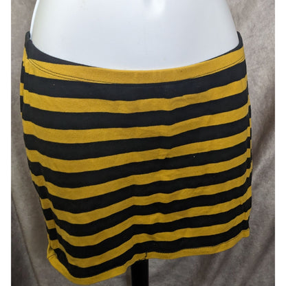 Forever 21 Black And Yellow Striped Mini Skirt