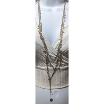 Anthropologie Gold Multilayer Charm Necklace