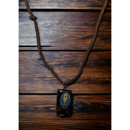 Wooden Ichthys Necklace