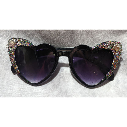 Space Glitter Heart Cateye Sunglasses
