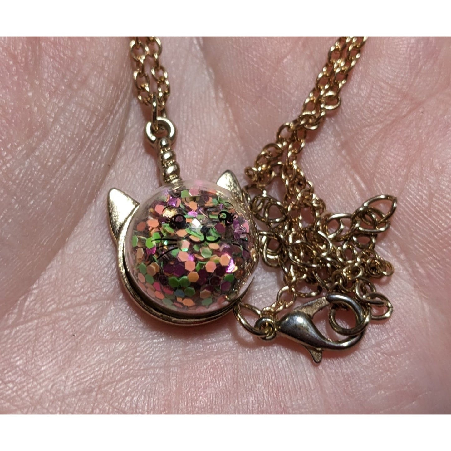 Rainbow Glitter Caticorn Necklace