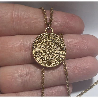 Gold Zodiac Medallion Necklace