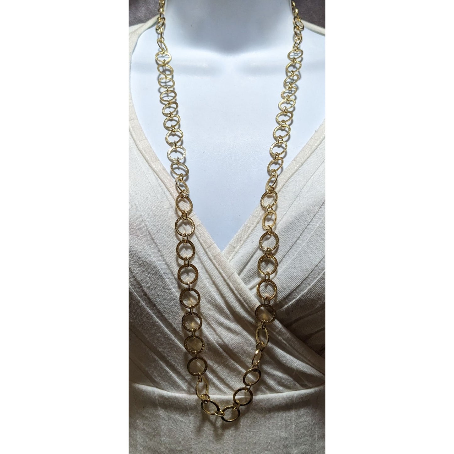 Gold-Tone Circle Link Chain Necklace