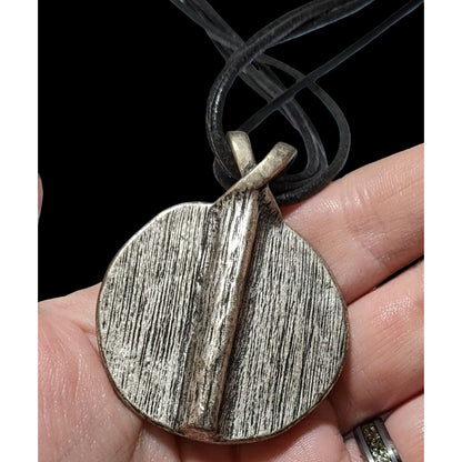 Chico's Vintage Brutalist Mixed Metal Pendant Necklace