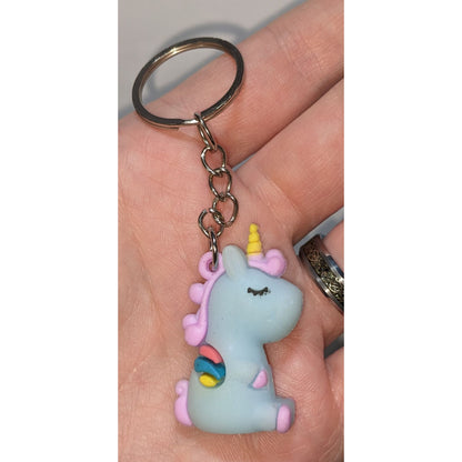 Baby Unicorn Keychain With Pastel Colors
