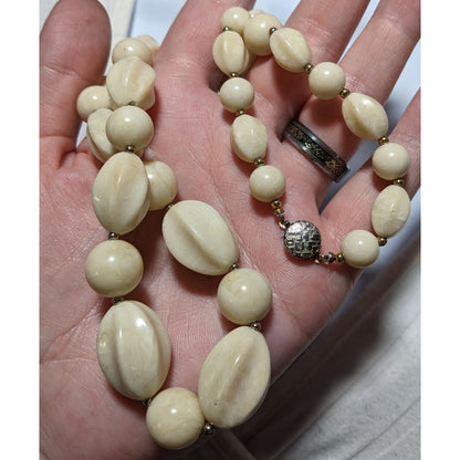 Vintage Cream Beaded Necklace