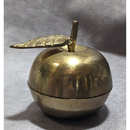 Vintage Bronze Apple Lidded Trinket Box
