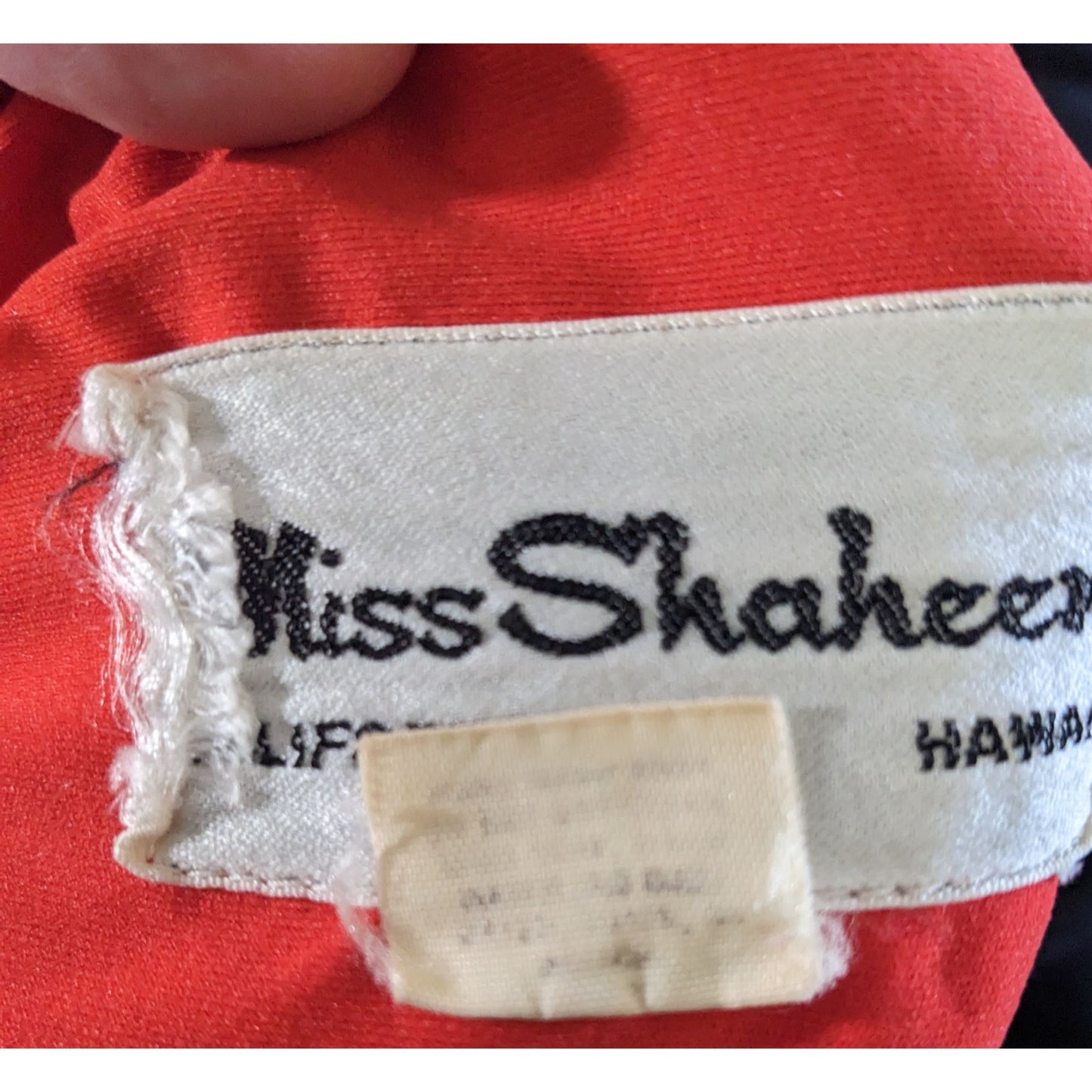 Vintage 70s Miss Shaheen Red And Black Gothic Tunic Size 12