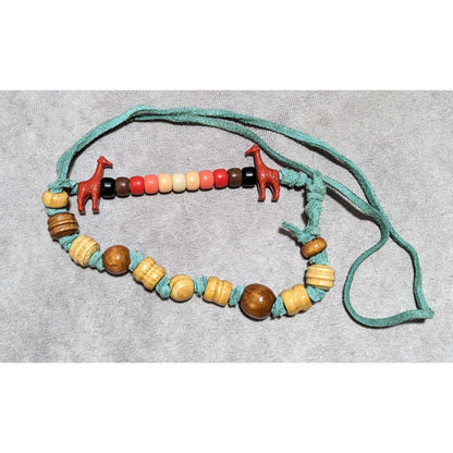 Handmade Rainbow Beaded Animal  Necklace