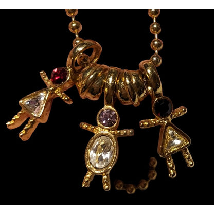 Gold Birthstone Kid Figural Charm Necklace