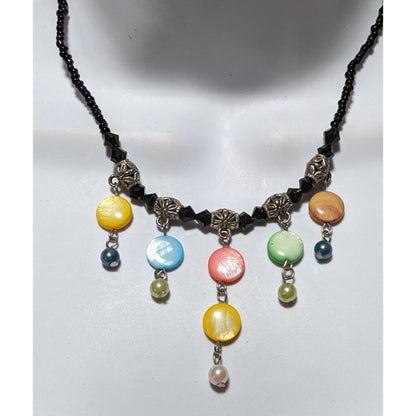 Rainbow Shell Fringe Neckalce