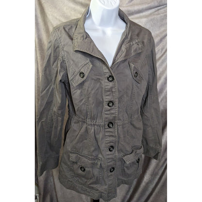 Justice Grey Denim Button Down Jacket