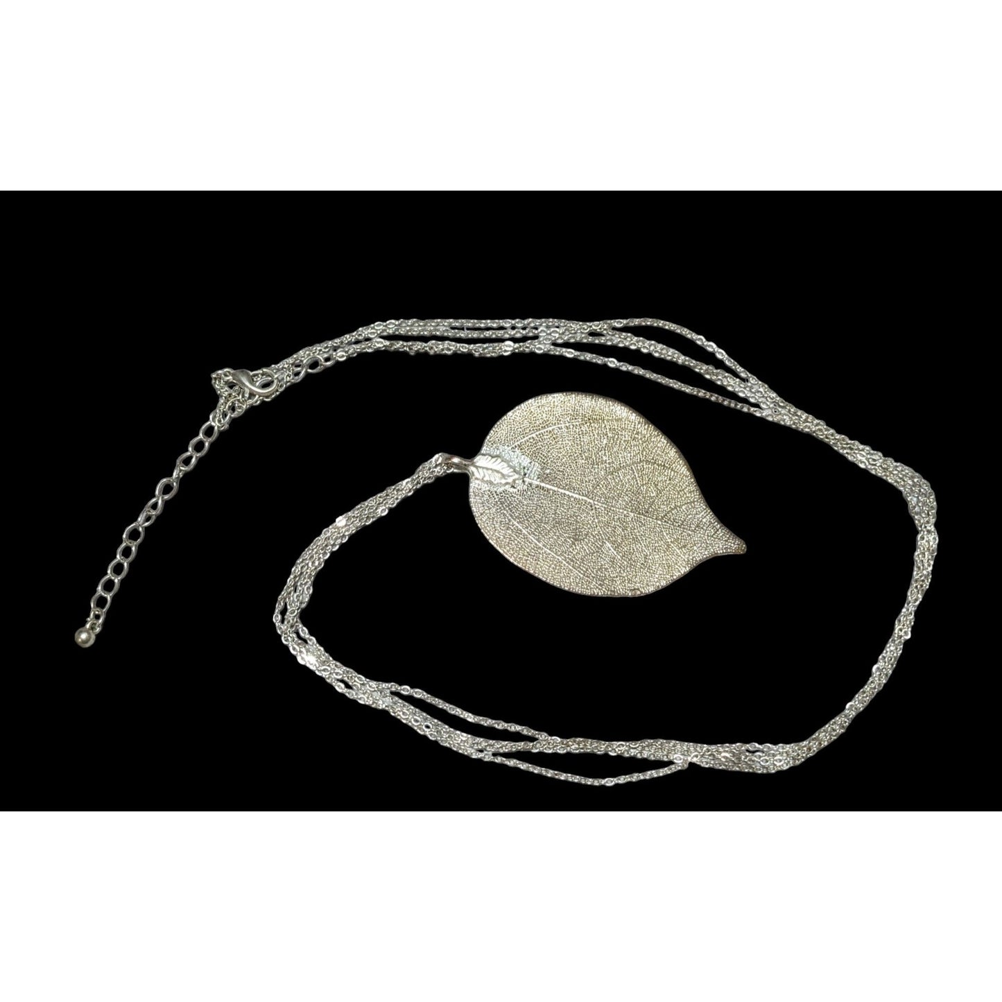 Vintage Silver Electroplated Leaf Necklace