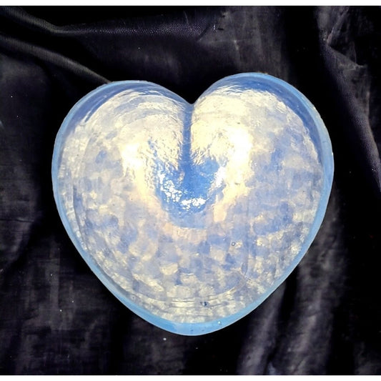 Iridescent Glass Heart Paperweight