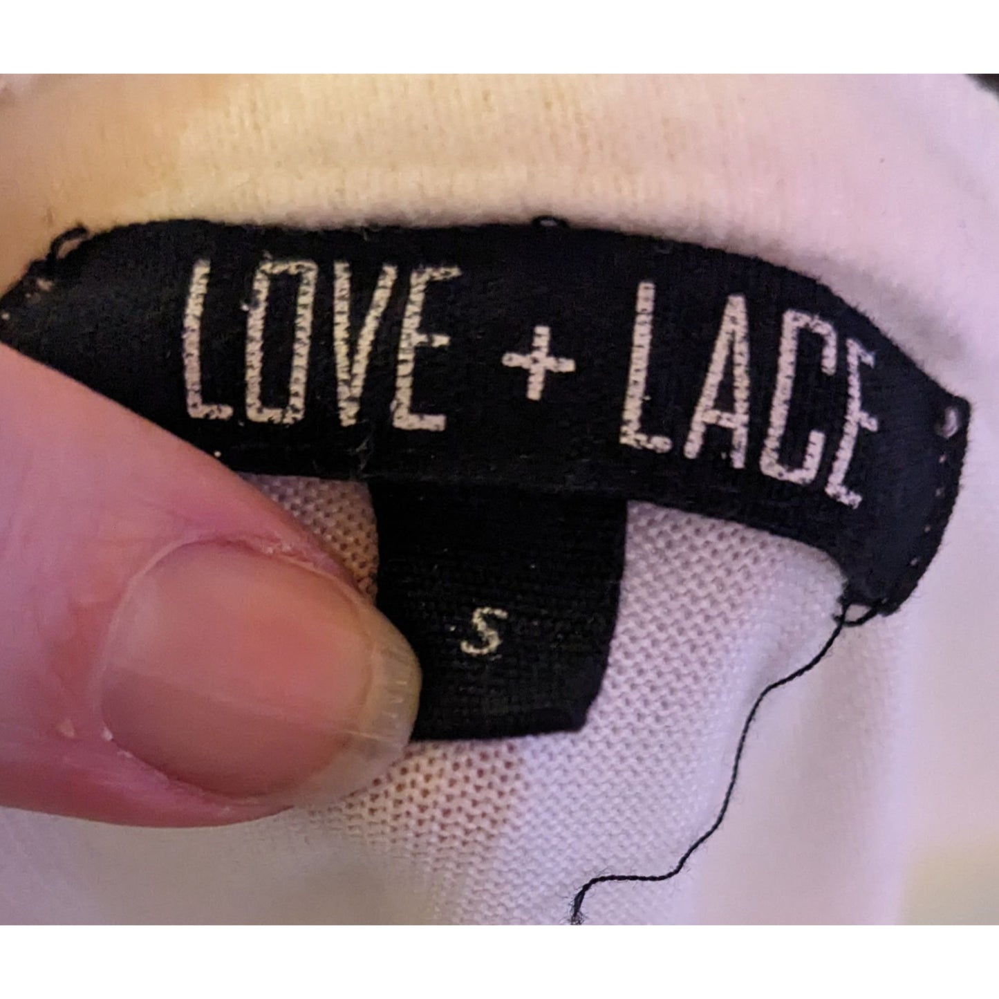 Love + Lace Paris Themed Top With Sheer Sleeves And Faux Pearl Accents