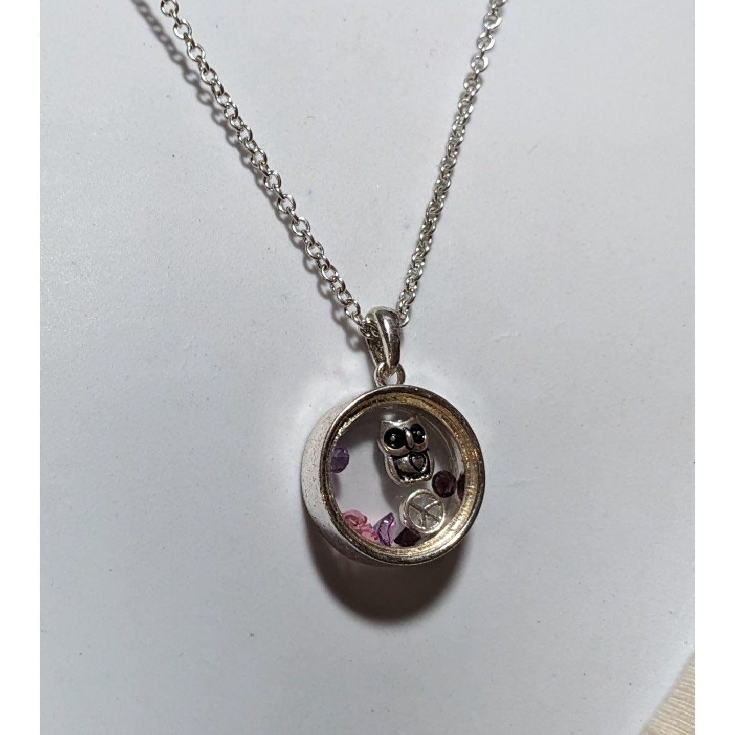 Owl Floating Locket Necklace