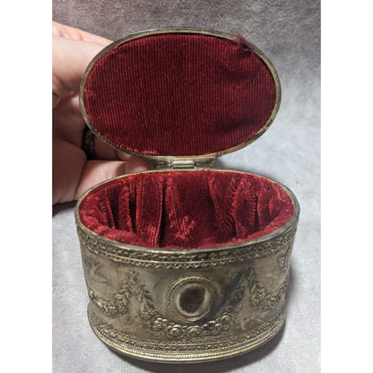 Vintage Silver Lidded Jewelry Box