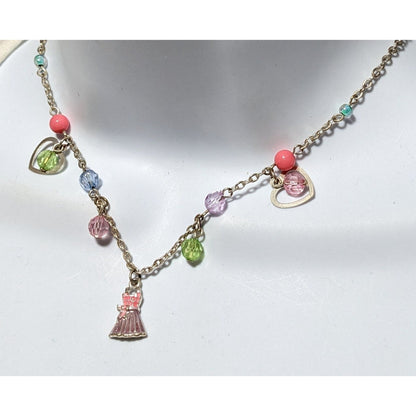 Coquette Beaded Charm Necklace