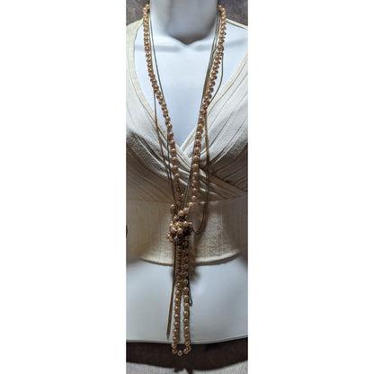 Retro Glam Chain Pearl Beaded Necklace