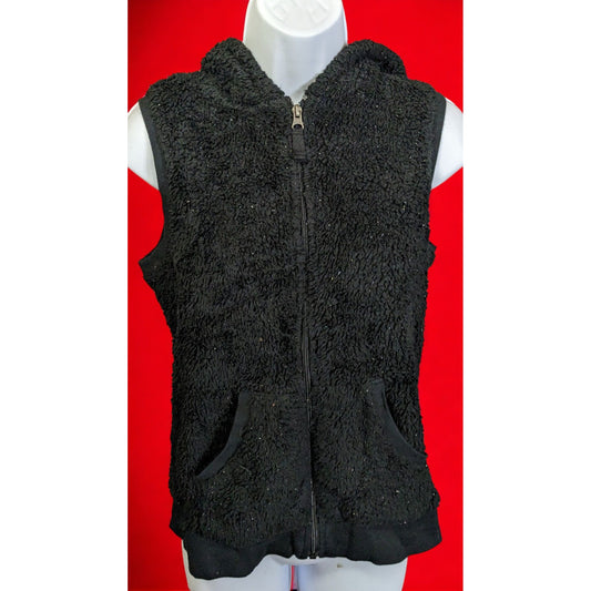 Circo Black Sparkle Sherpa Bear Hooded Vest