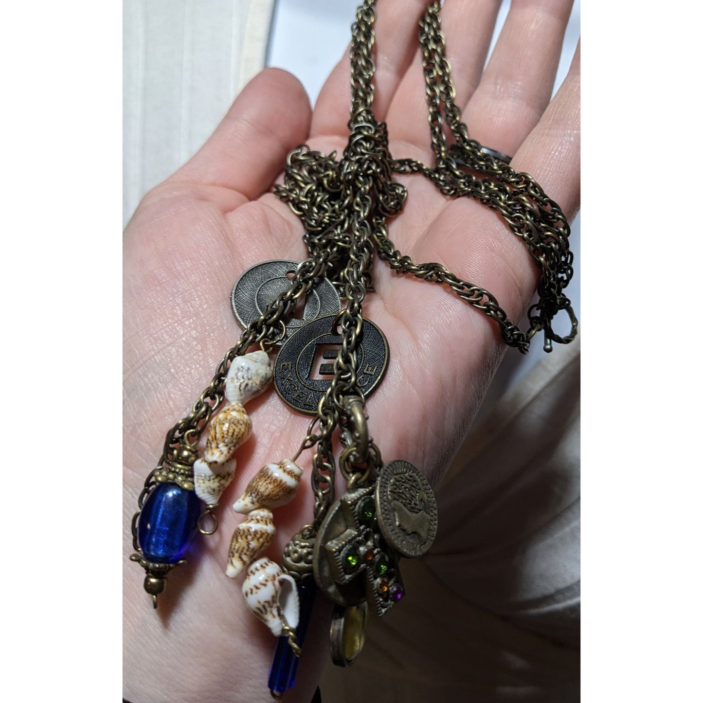 Chain Tassel Charm Necklace
