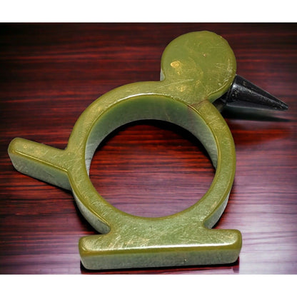 Vintage Bakelite Green Bird Napkin Ring