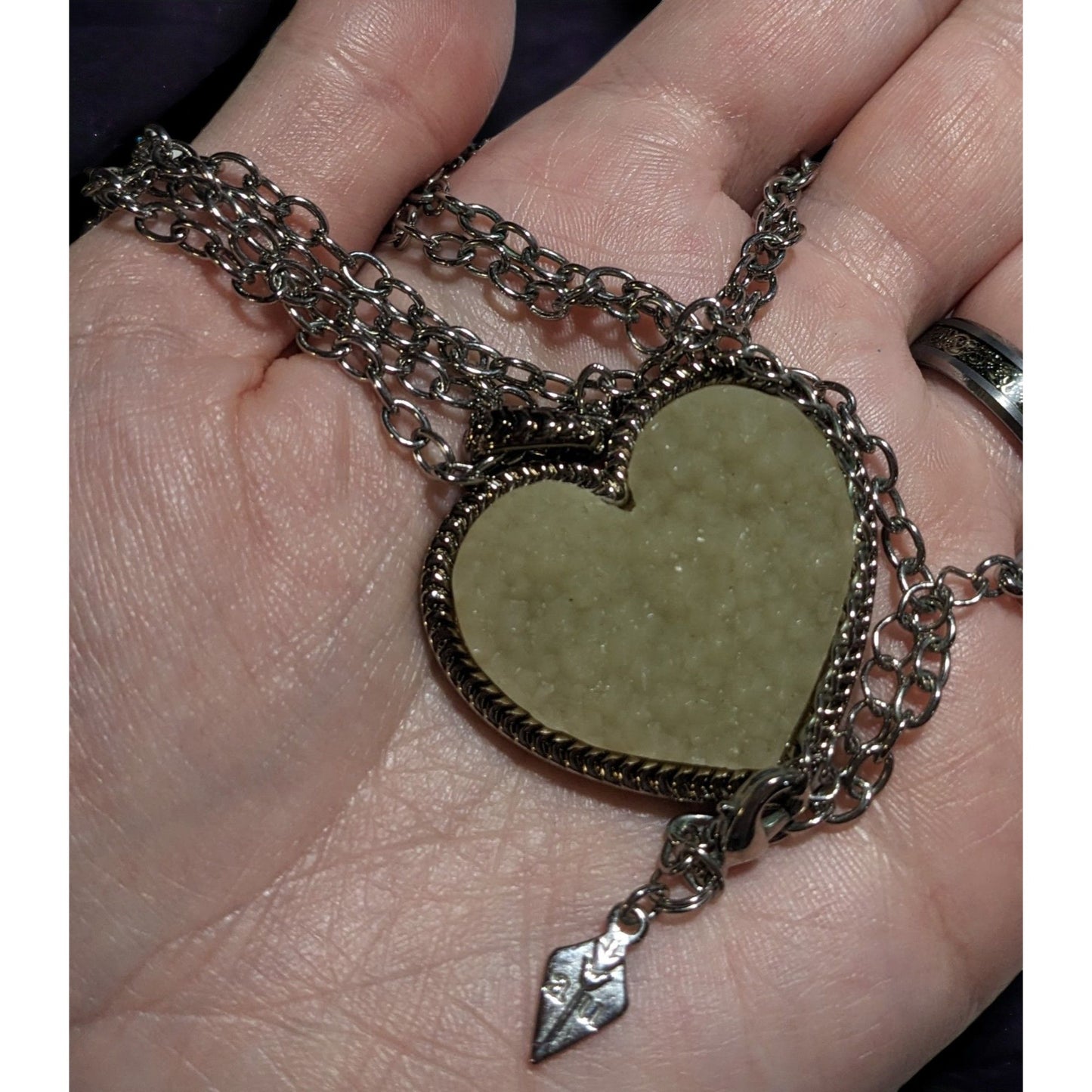 AU Druzy Heart Pendant Necklace