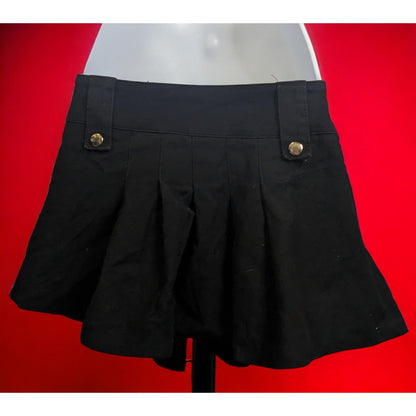 Vintage Y2K Gothic Super Low Fat Pleated Skirt With Pockets