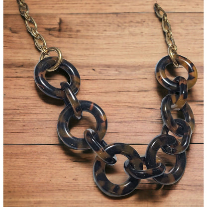 Vintage JCrew Tortoise Link Necklace