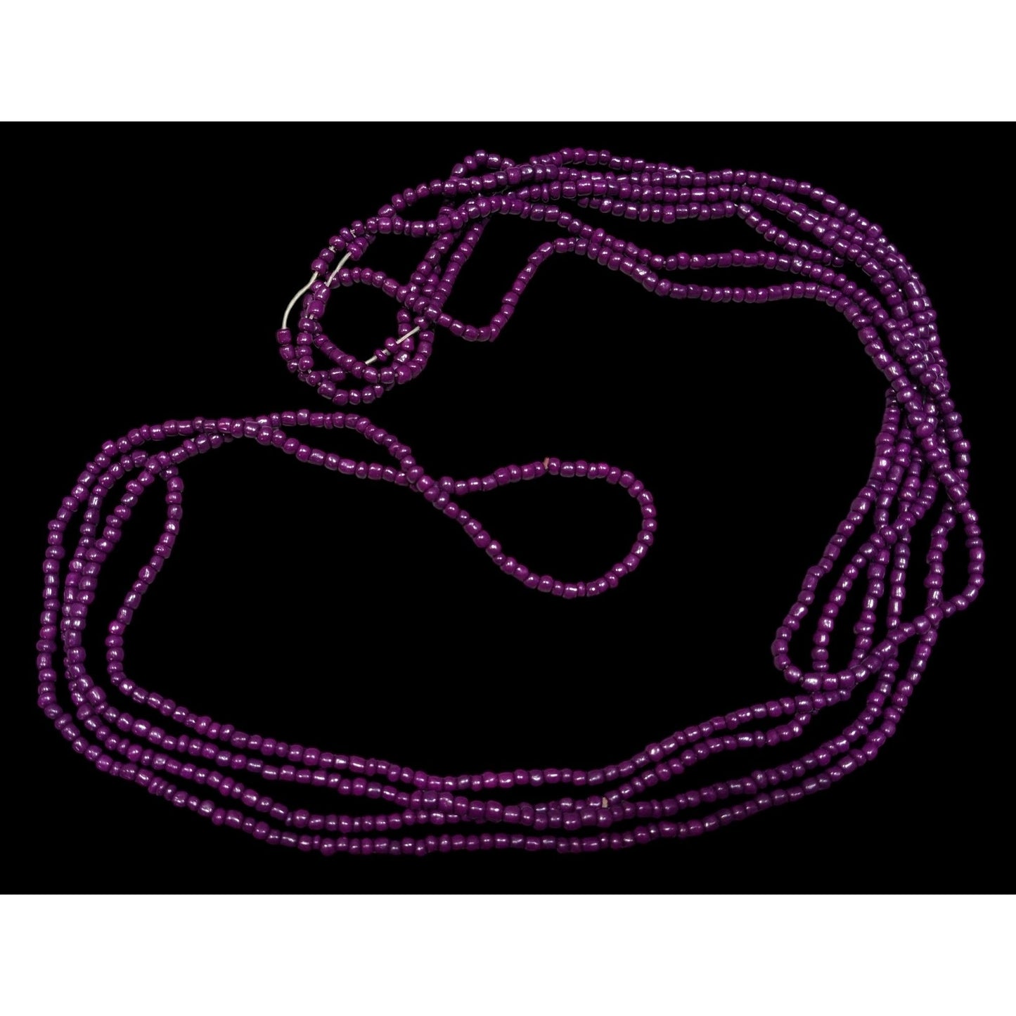 Eggplant Purple Glass Beaded Necklace Set Of 3