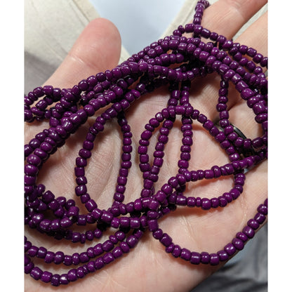 Eggplant Purple Glass Beaded Necklace Set Of 3