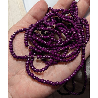Eggplant Purple Glass Beaded Necklace Set Of 3