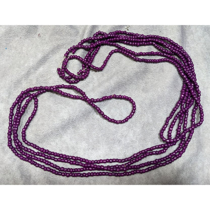 Eggplant Purple Glass Beaded Necklace Set Of 3