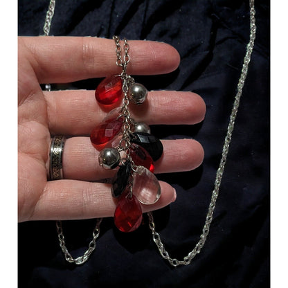 Gothic Vampire Gem Cluster Necklace