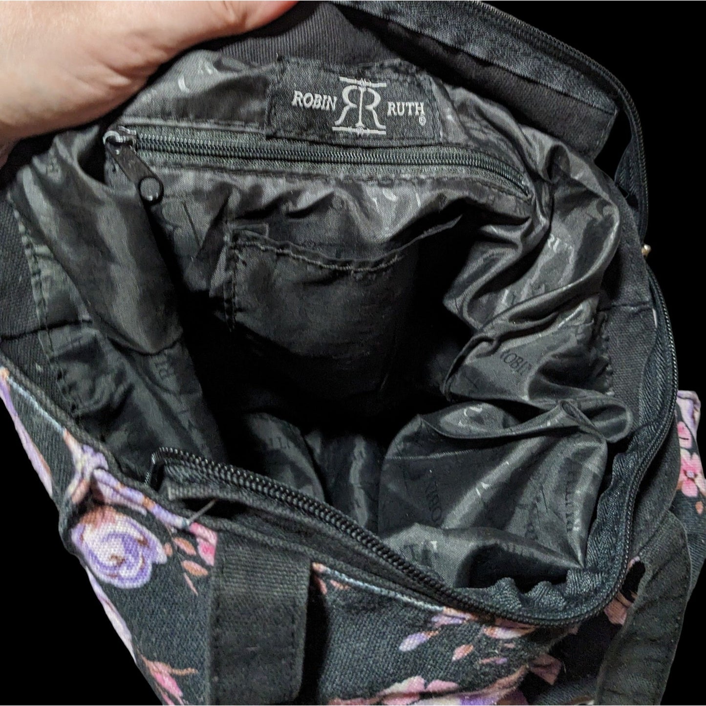 Robin Ruth Gothic Floral Boston Zipper Tote