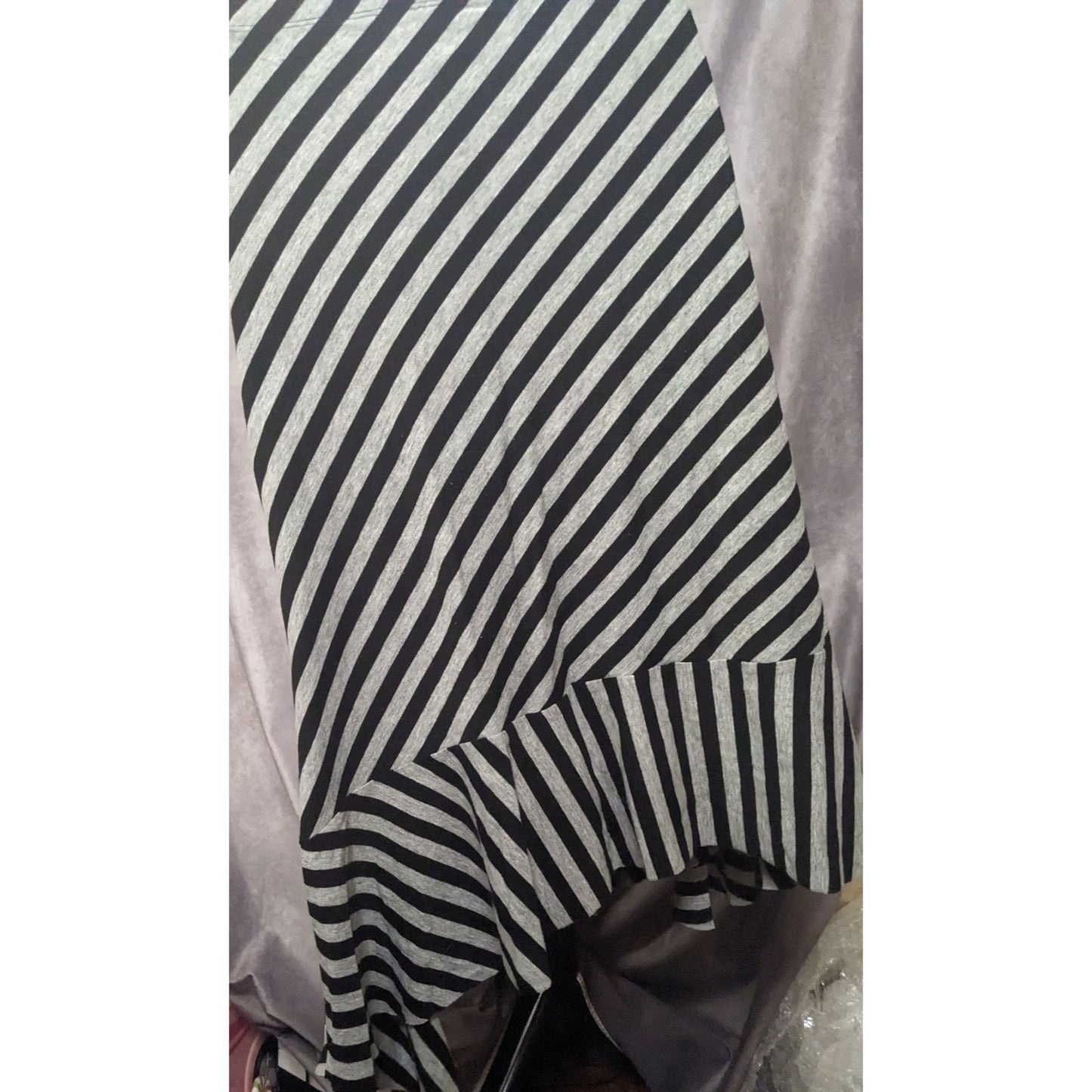 SoleMio Gothic Striped Asymmetrical Skirt