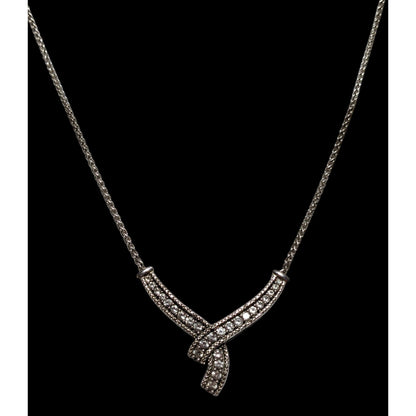 Zales Lab Created White Sapphire And Diamond Accent Twist Necklace