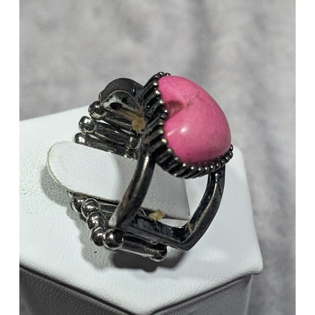 Coquette Pink Heart Stone Casual Stretch Ring Size 6