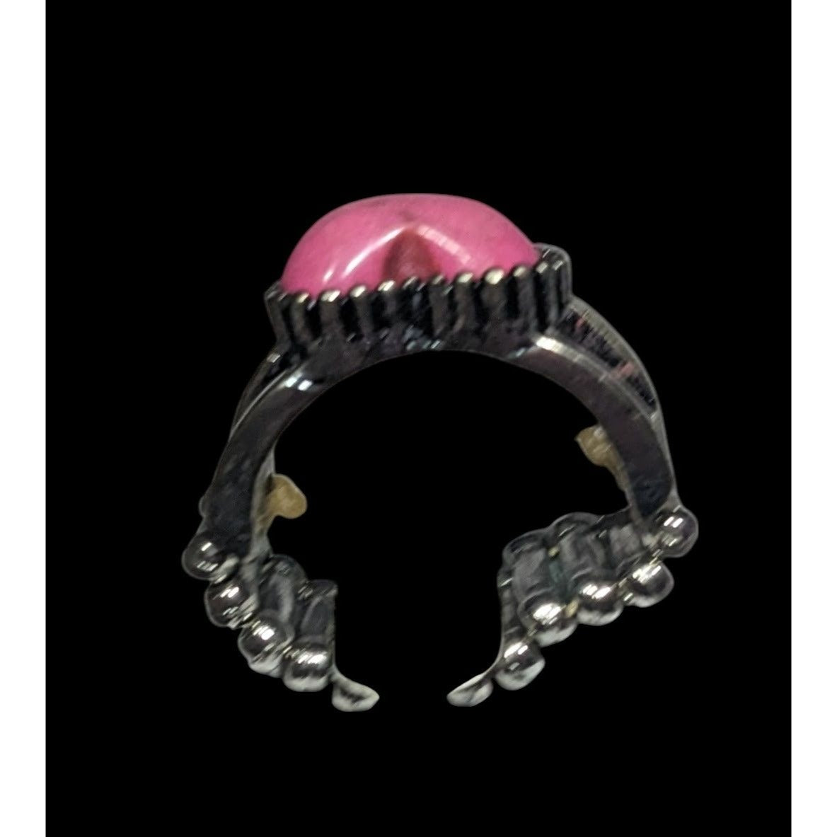 Coquette Pink Heart Stone Casual Stretch Ring Size 6