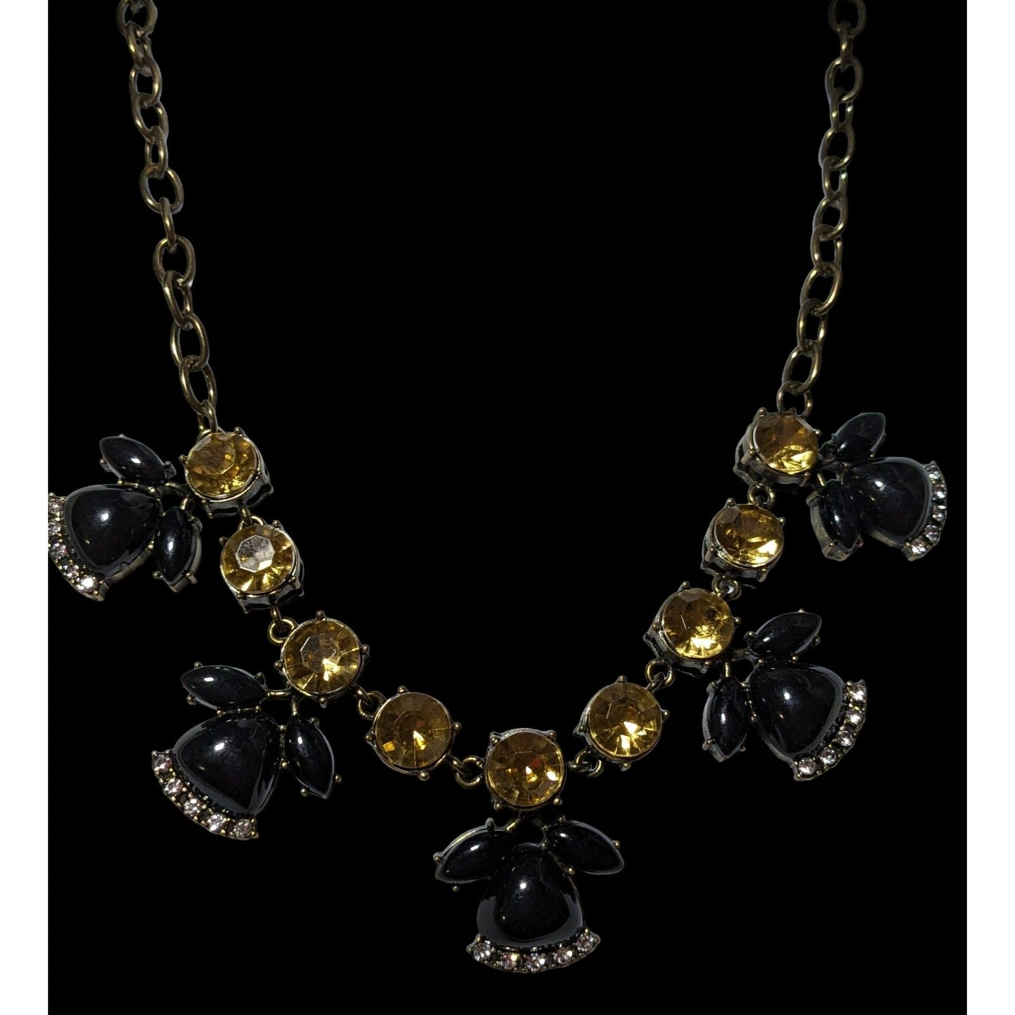 Retro Glam Gem Studded Statement Necklace