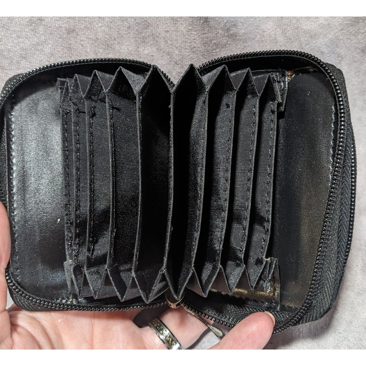 Riviera Leather Black Zip Wallet