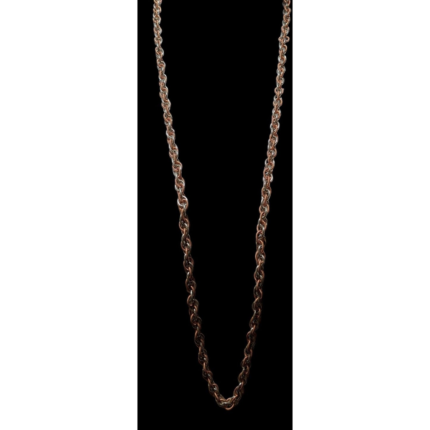 Silver Sopper Intertwined Chain Necklace