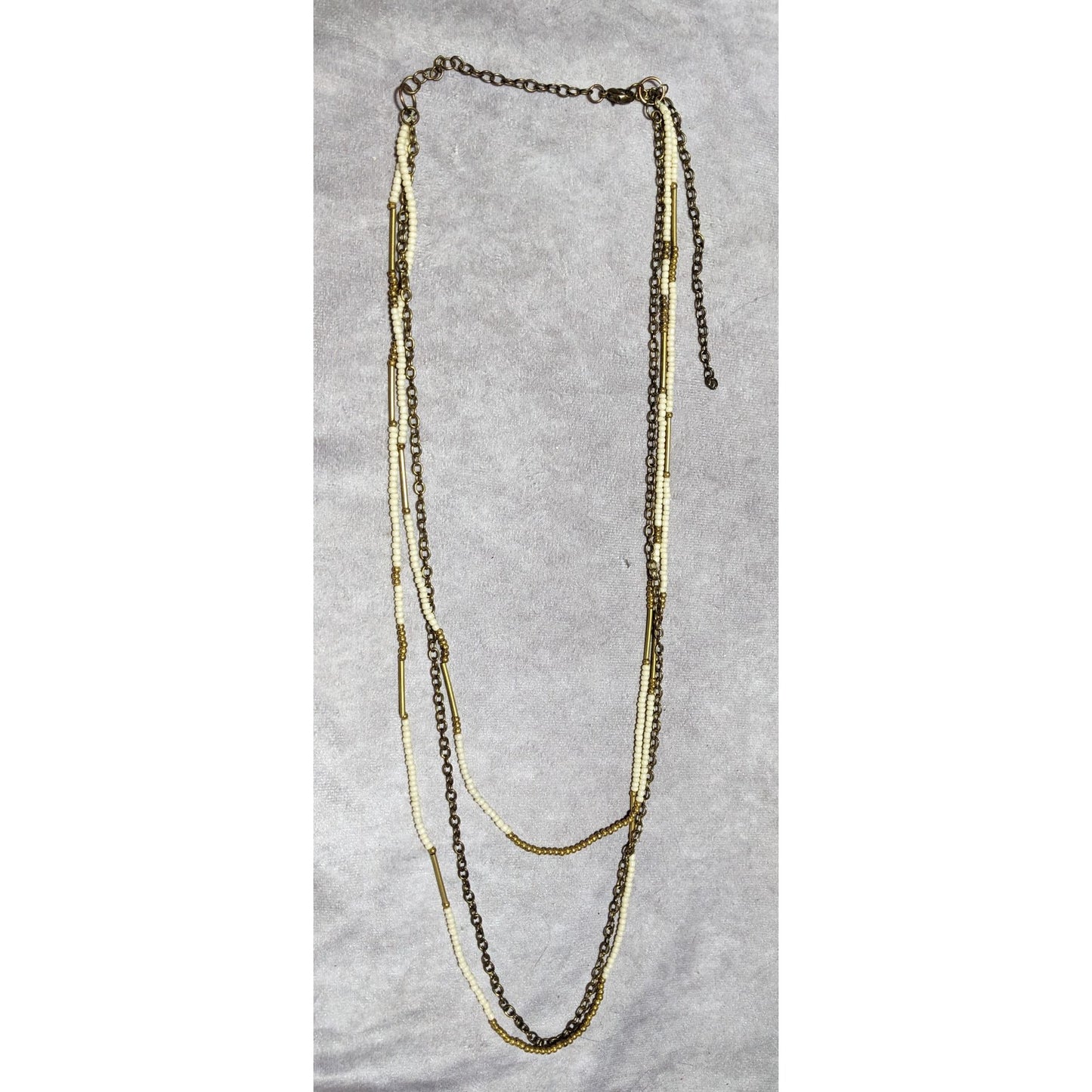 Gold White Multilayer Bohemian Necklace