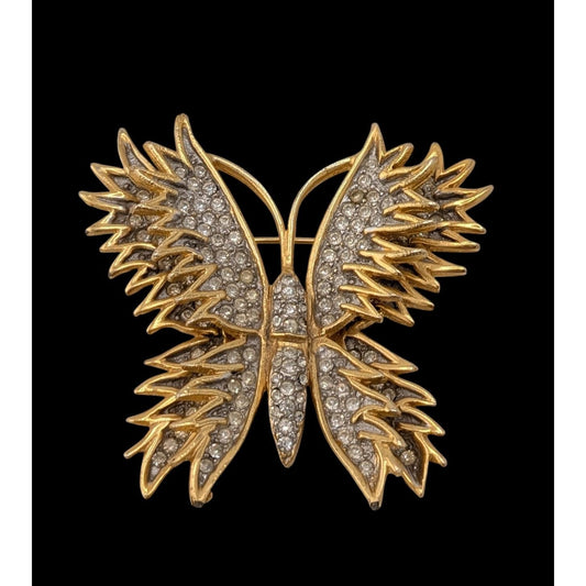 Vintage Kenneth J Lane Fairycore Glam HTF Large Butterfly Brooch